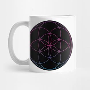 Purple, pink and blue seed of life Mug